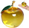 JZLEJC Glass Apple-Shaped Crystal Fruit with Green Leaf, Collectible Figurine for Christmas, Home Decor, and Gift for Kids