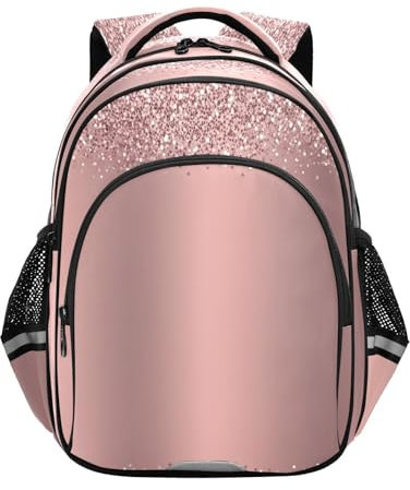 RPLIFE Rose Gold Metallic Minimalist Backpack for Kids Ages 6-8, Elementary School Backpack for Boys, Rose Gold Metallic Minimalist, S, Traditional Backpacks