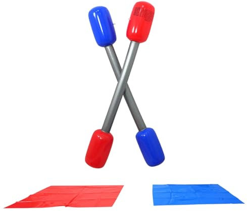 Lot de 4 Jouets d'extérieur pour Enfants, bâtons de Boxe gonflables en PVC 143 x 17 cm et Tapis Sol 50 x 48 cm, Jeux Combat Piscine réutilisables pour garçons, Filles et Adultes.