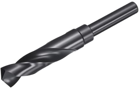 sourcing map 24mm Drill Bit 1/2 Reduced Shank M2 HSS | High-Speed Steel Nitriding Black 135° Bits for Hard Metal Stainless Steel