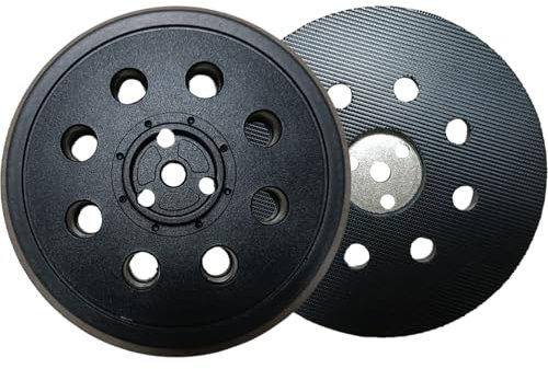 HOTCKB 125mm Platorello Levigatrice 8 Fori Platorelli Velcrato 5 Pollici Piastra Lucidatrice Compatibile con Bosch PEX 400 A, PEX 12, PEX 125 (1 Pezzi)