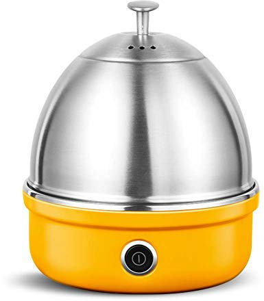 ZYFBD Electric Egg Cooker, Stainless Steel, Auto Shut Off for Up to 7 Eggs, Buzzer, Soft/Medium/Hard Boiled, Poached, Custard
