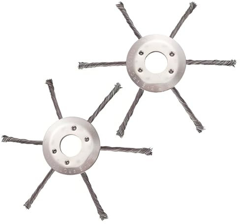 AGSYFFD Lot de 2 Steel wire Grass Trimmer Head, 200mmTete Debroussailleuse Universelle, Compatible Tondeuse à Essence Remplacement Tete Brosse Debroussailleuse