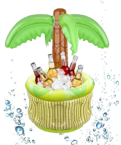 LUMOOM Aufblasbare Palme Getränkekühler, Schwimmender Getränkehalter, Aufblasbar Pool Getränkehalter, Schwimmende Bar Party Zubehör für Sommerparty Deko