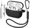 YLK Custodia per Airpods Pro 2 Custodia Cover, Silicone Protective Case for Apple Airpods Pro 2nd/1st Generation Charging Case with Moschettone and kit di pulizia (Nero)
