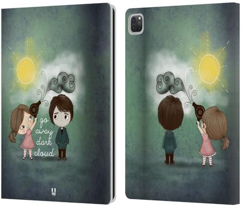Head Case Designs Loin Sombre Nuage Rayonnant d'amour Étui Portefeuille en Cuir Compatible avec Apple iPad Pro 12.9 2020/2021/2022