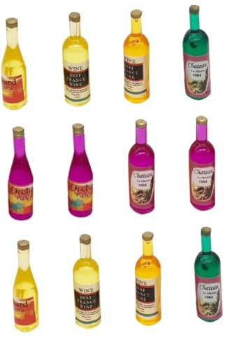 SUPVOX 12pièces Mini Bouteilles De Vin pour Décoration De Bureau Ornements Miniatures pour Mini-Maisons Bouteilles De Vin Miniatures pour Collection