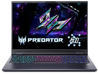 Acer Predator Helios Neo 14 AI Computer portatile da gioco | Processore Intel Core Ultra 7 255H | NVIDIA GeForce RTX 5060 (572 AI Tops) | Schermo opaco WQXGA 165Hz G-SYNC 16,5 | 16 GB di RAM | SSD 1
