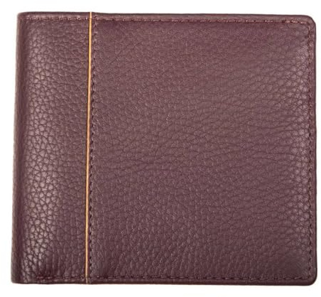 Dents Slim RFID Blocking Bifold Wallet in Pebble Grain Leather for Men, Bordeaux/Light Tan, One Size