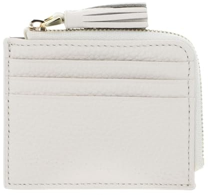 Coccinelle Leder Kartenetui Tassel Credit Card Holder Pearl Creme