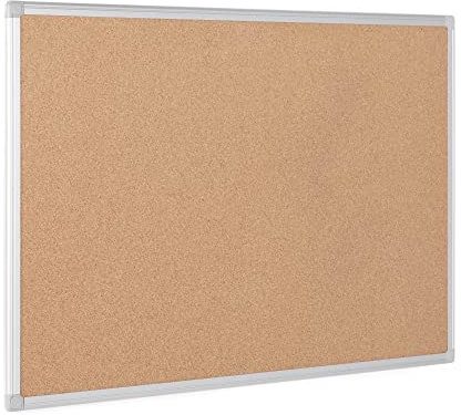 Bi-Office Earth - Umweltfreundliche Pinnwand, Korktafel mit Aluminiumrahmen, Hochwertige Naturkorkoberfläche - 180 x 120 cm