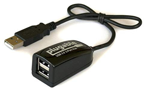 Plugable 2-in-1 USB Splitter with Dual USB 2.0 Ports, Compatible with Windows, Linux, macOS, Chrome OS, USB Multiport Hub for Laptops