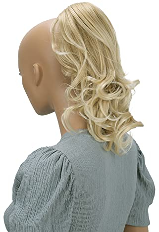 CAISHA 35cm Haarteil Helena Zopf Haarverlängerung mit Butterflyklammer Voluminös Gewellt Blond Mix H91