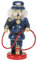 OBC Räuchermännchen Feuerwehrmann, H: 15 cm, blau, handbemalt im Kunsthandwerks-Stil