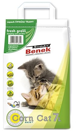 Super Benek Corn Cat Fresh Grass Scent Litter Bag,7 Litres