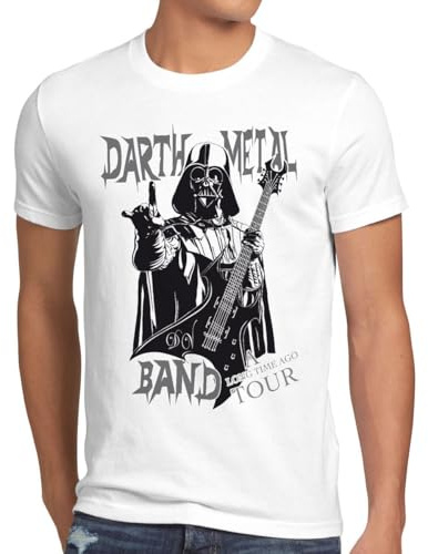 style3 Darth Metal Band Herren T-Shirt, Größe:L;Farbe:Weiß