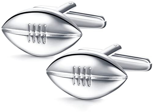 HONEY BEAR Herren Manschettenknöpfe Cufflink Rugby Edelstahl 1 Paar,MEHRWEG