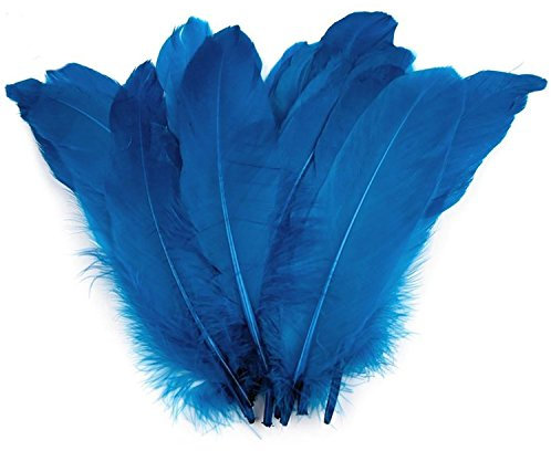 maDDma 20 Enten-Federn 15-21cm Bastelfedern Federn f. Basteln Dekoration Hüte Kostüme, Farbe:blau