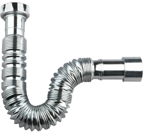 SIFONE CROMATO ESTENSIBILE CON Dado IN PLASTICA PER BAGNO (1 1/2-40 mm)