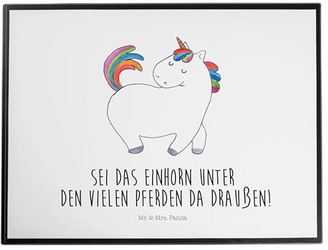 Mr. & Mrs. Panda Schreibunterlage Einhorn Stolzieren - Geschenk, schreibtischmatte, Schreibtisch Unterlagen, schreibtischunterlage, Reiter, schreibtischunterlagen, Reiten, Einhörner, Pferd, Unicorn