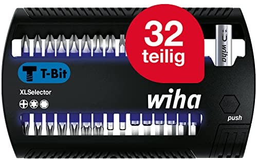 Wiha Bit Set XLSelector 31-tlg. I T-Bit 25 mm PH, TORX, Sechskant 1/4 C6,3 I magnetischer Bithalter I Impact- & Schlagschrauber geeignet (41830)