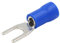 Heschen Fork Insulated Wire Connector Electrical Crimp Terminal, SV2-4, Stud size #8, for 1.5-2.5mm² (16-14 AWG), Blue, 100Pack