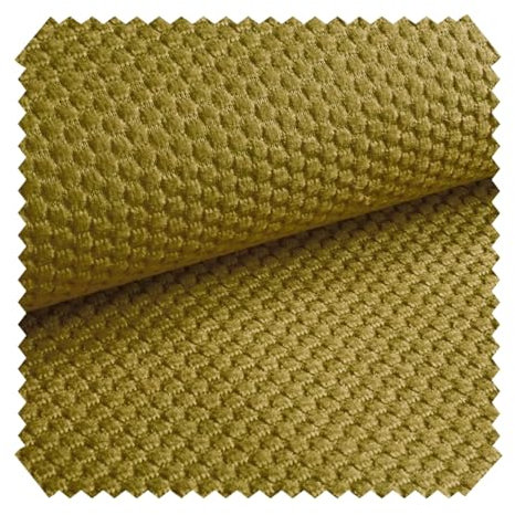 novely® MAKAO Velours Polsterstoff mit Kachel-Optik - Weicher Möbelstoff mit Wabenmuster - Pflegeleichte Meterware 1lfm (05 | Senf Gelb)