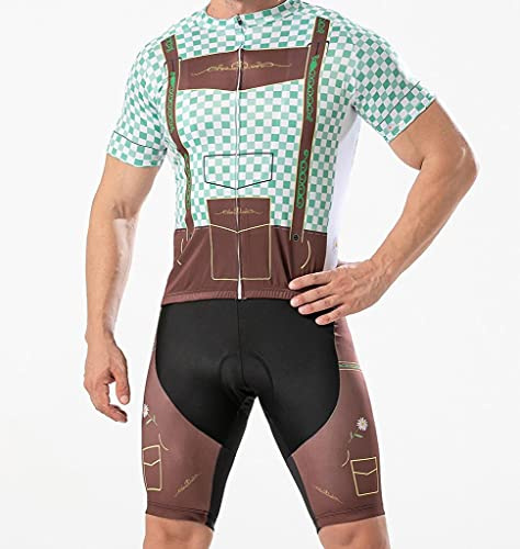 Moxilyn Fahrradtrikot Kurzarm Set für Herren Radtrikot T Shirt Radsport Radtrikot Set Fahrrad Trikot Kurzarm+Radhose mit 9D Gel,Ursprüngliche Gaze Radjacke und Radhose,Cycling Jersey Radtrikot