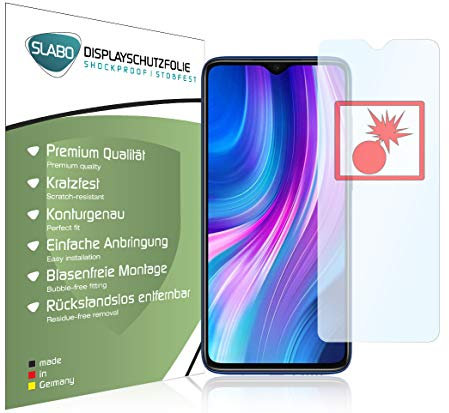 Slabo 2 x Pellicola Protettiva di Schermo Alta Protezione per Xiaomi Redmi Note 8 PRO Shockproof Antirottura