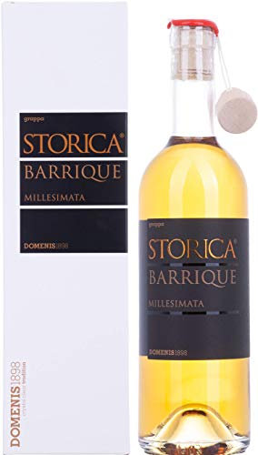 DOMENIS1898 STORICA RISERVA BARRIQUE MILLESIMATA grappa barricata 50% vol. bottiglia in vetro da 50 cl con astuccio