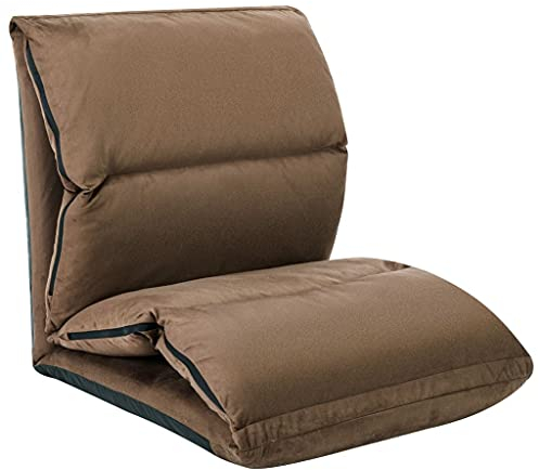vidaXL Bodenstuhl Faltbar Schlafsessel Sofastuhl Sessel Lounge Bodensessel Liege Bodenkissen Sitzkissen mit Rückenlehne Taupe Mikrofaser