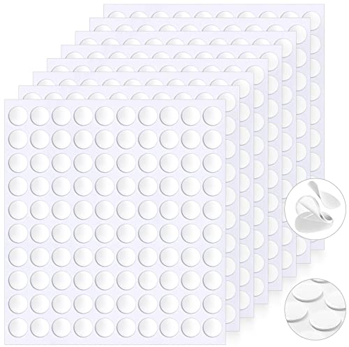 JUNEBRUSHS Doppelseitige Klebepads, 800 Stück Doppelseitige Klebepunkte 10mm Klebepunkte Transparent Rund Klebende Aufkleber Wasserdichte Klebepunkte für Ballon DIY Basteln