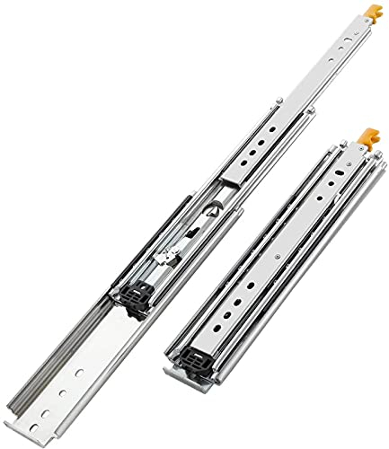 RRNAR Schiene Schublade Vollauszug Kugellager Teleskopschiene Schubladenführungen leicht anzubringen, 220 Kg Tragkraft (1 Paar),56in=1400mm