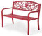 GIANTEX Gartenbank 2 Sitzer, Parkbank aus Metall, Eisenbank bis 280 kg belastbar, Terrassenbank mit Rücken- & Armlehnen, Sitzbank im Retro-Stil für Garten, Balkon, Terrasse, 127 x 59.5 x 87.5 cm rot