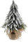 Toddmomy Mini Artificial Christmas Tree Snow Flocked Pine Xmas Tree Tabletop 26X15X15CM with Burlap Base for Christmas Decorations