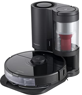 Roborock S7+ Robot aspirador y Mopa para todos los suelos con estación de vaciado automático (2500Pa, 180min de tiempo, 470ml polvo/300ml agua, app/control por voz) Negro