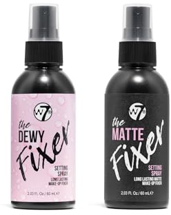 W7 The Fixer Duo - Make-up Fixierspray 2-teiliges Set - taufrische und matte Finishes zum Fixieren von professionellem Makeup