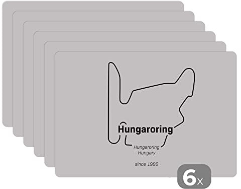 Placemats Platzdeckchen Platzset Tischset 6-teilig Tischdeko Untersetzer 45x30 cm Formel 1 - Ungarn - Rennstrecke