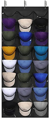 TYTOGE 24 Taschen Hutablage Baseballkappen, Hut-Organizer, hängende Kappen, Aufbewahrungshalter Schrankwand