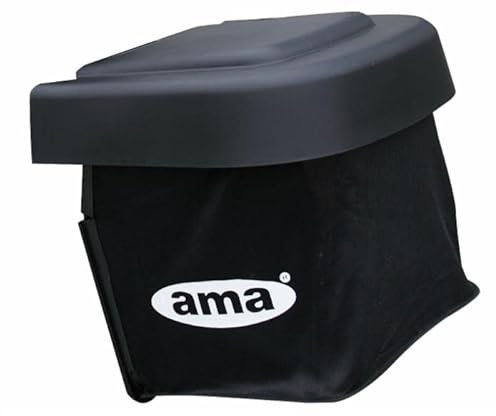 Ama Cesto raccolta trattorino tagliaerba: Cesto per la raccolta dell'erba tagliata, Tessuto nero, Coperchio in plastica resistente, Facile da montare, Facile da rimuovere dal rider, Capacità 170L