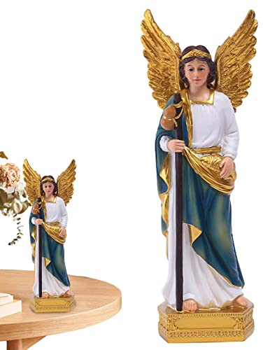 Richolyn Engel Tischdekoration - Harz Erzengel Raphael Tischfigur Ornament - Holiday Supply Weihnachtsfigur für Schlafzimmer Wohnzimmer