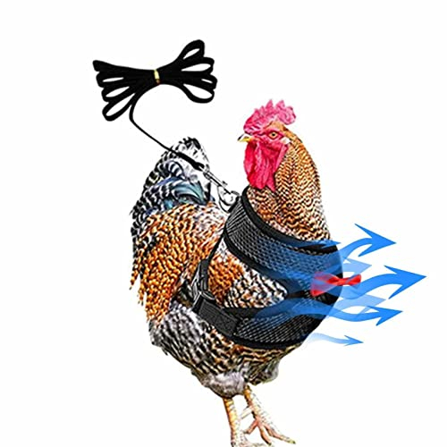 Dous Hühnergeschirr Warnweste Für Hühner Atmungsaktiv Huhn Weste Verstellbares Hühner Geschirr Und Leine Mit Schleife Für Hühner, Ente Oder Gans, Haustiergeschirr Für Ente, Gans, Henne