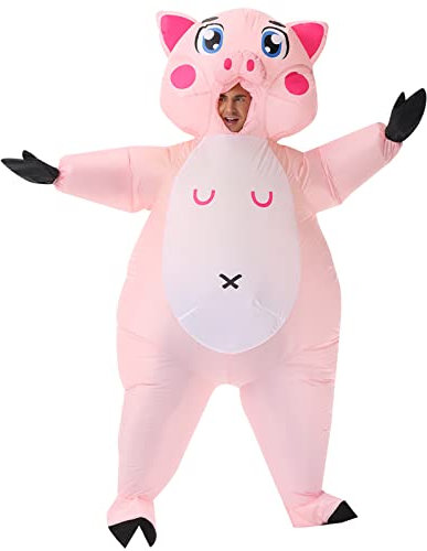 Arokibui - Disfraz inflable de cerdo para adultos unisex