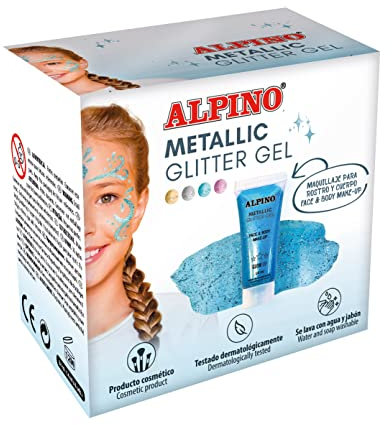 Metallic Glitter Gel Alpino Fiesta azurro formato unicolore da 6 pezzi | Gel glitter metallizzato con base blu| Purpurina liquida