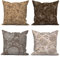 ASDCXZ Boho Kissenbezug 45x45 cm 4er Set, Vintage Beige Braun Grau Blume Blätter Sofa Kissen Bezug Dekokissen Kissenbezüge Kissenhülle Waschbar Polyester Flachs Textil Outdoor Polster Kopfkissenbezug