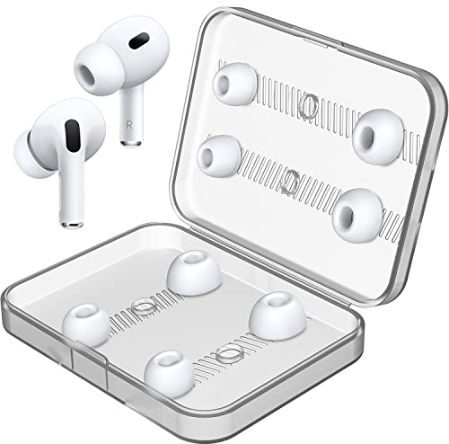[4 Paar] Link Dream Ersatz-Ohrstöpsel für Airpods Pro/AirPods Pro 2 (2. Generation) mit Geräuschreduzierungsloch, Silikon-Eartips mit tragbarer Aufbewahrungsbox (XS/S/M/L)