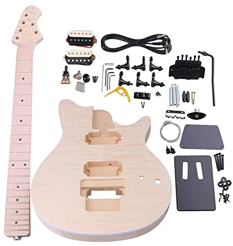DIY E-Bass-Kits Lindenholz-Ahorn Inklusive Vollständiger Komponenten Fachmann E-Gitarren-Bausatz
