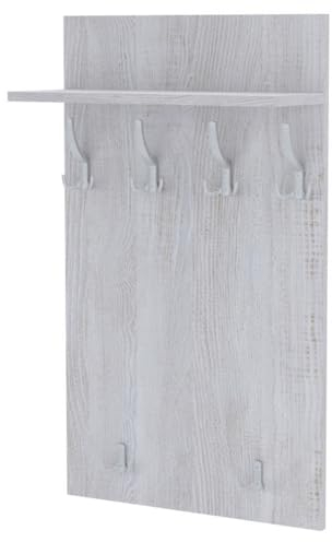 AKKE Maxi Garderobe Wandgarderobe Garderobenpaneel Wandpaneele Garderobenleiste Garderobenleiste Garderobenhaken Kleiderhaken Für Flurgarderobe Möbel Für Garderoben Flur 100 cm x 60cmGeweisste Kiefer