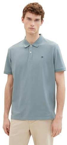 TOM TAILOR Herren Basic Piqué Poloshirt, 27475 - Grey Mint, XXXL