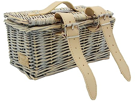 Fahrradkorb Weide für vorne klein grau